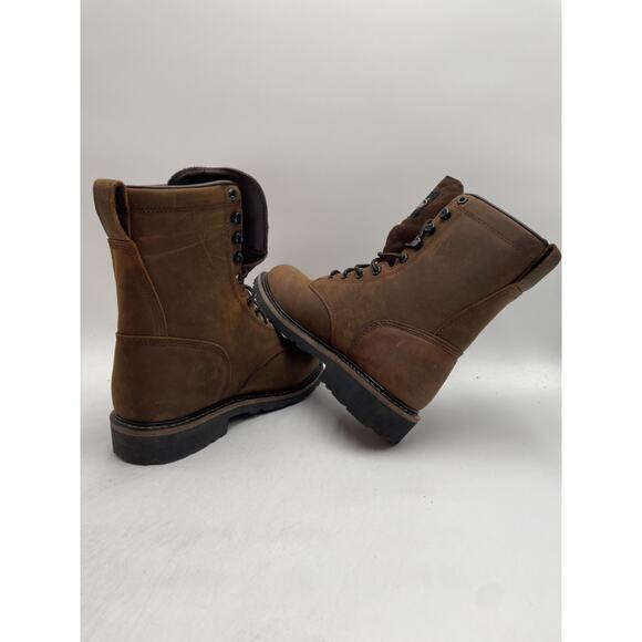 Justin DRYWALL BROWN COWHIDE SE960 Men's NWD Boot Brown Mismatched Sizes - Picture 7 of 11